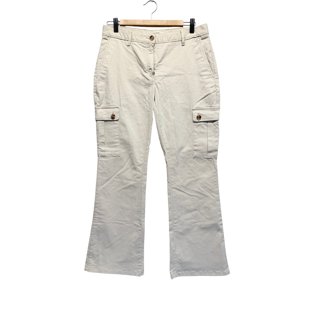 Banana Republic Cargo Pants Authentic Chino Flare Leg 6 Cream Women